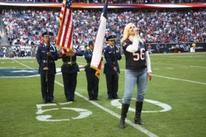 Shannon Perry Singing at Texans Game